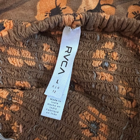 RVCA Brown and Orange Floral Romper - Picture 3 of 5